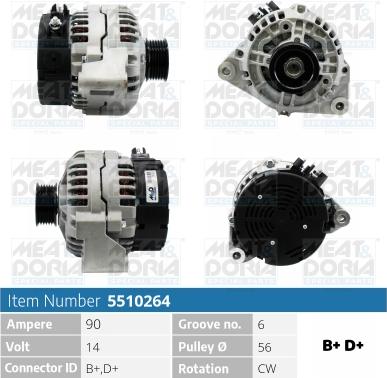 Meat & Doria 5510264 - Alternator autospares.lv