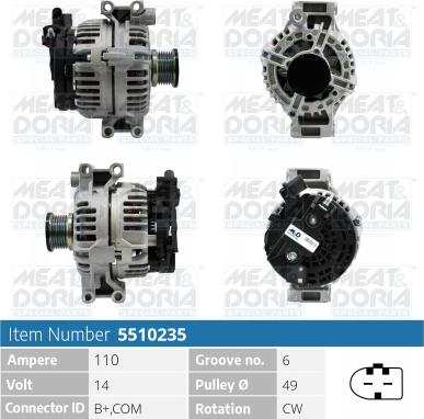 Meat & Doria 5510235P - Alternator autospares.lv