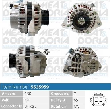 Meat & Doria 5535959 - Alternator autospares.lv