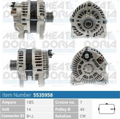 Meat & Doria 5535958 - Alternator autospares.lv