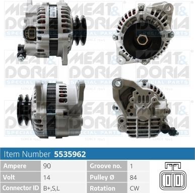 Meat & Doria 5535962 - Alternator autospares.lv