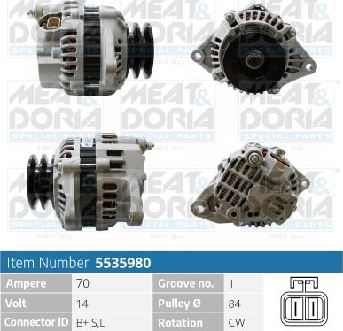 Meat & Doria 5535980 - Alternator autospares.lv