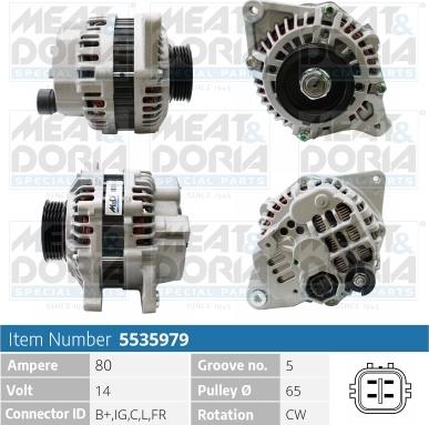 Meat & Doria 5535979 - Alternator autospares.lv