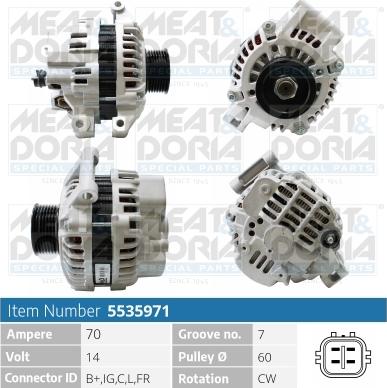 Meat & Doria 5535971 - Alternator autospares.lv