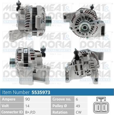 Meat & Doria 5535973 - Alternator autospares.lv