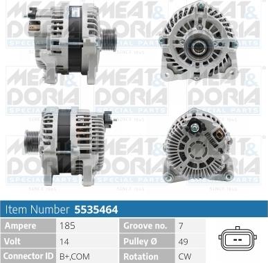 Meat & Doria 5535464 - Alternator autospares.lv