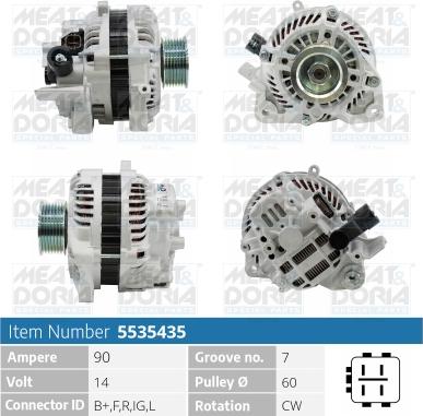 Meat & Doria 5535435 - Alternator autospares.lv