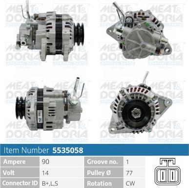 Meat & Doria 5535058 - Alternator autospares.lv