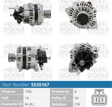 Meat & Doria 5535167 - Alternator autospares.lv