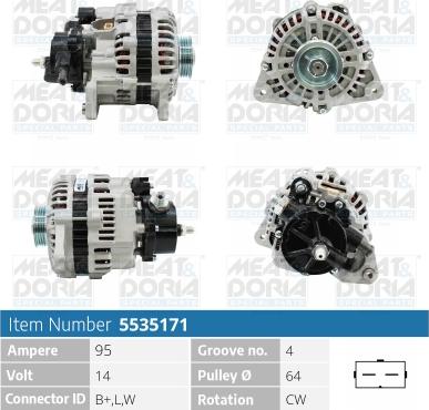 Meat & Doria 5535171 - Alternator autospares.lv