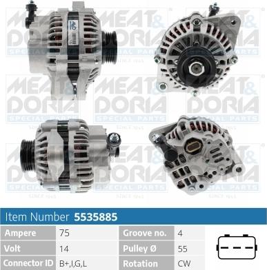 Meat & Doria 5535885 - Alternator autospares.lv