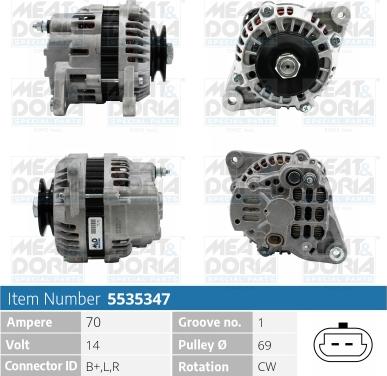 Meat & Doria 5535347 - Alternator autospares.lv