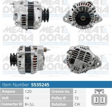 Meat & Doria 5535245 - Alternator autospares.lv