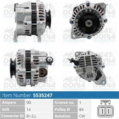 Meat & Doria 5535247 - Alternator autospares.lv