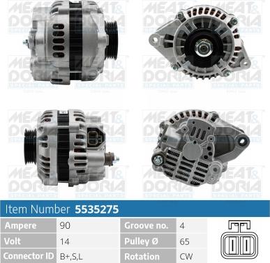 Meat & Doria 5535275 - Alternator autospares.lv