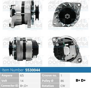 Meat & Doria 5530044 - Alternator autospares.lv