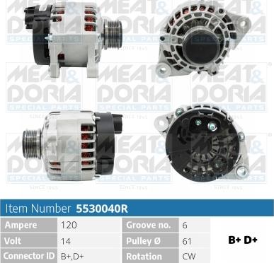 Meat & Doria 5530040R - Alternator autospares.lv