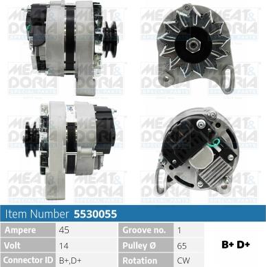 Meat & Doria 5530055 - Alternator autospares.lv