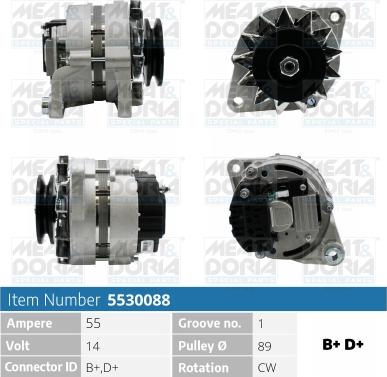 Meat & Doria 5530088 - Alternator autospares.lv