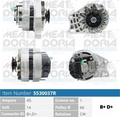 Meat & Doria 5530037R - Alternator autospares.lv