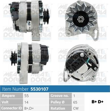 Meat & Doria 5530107 - Alternator autospares.lv