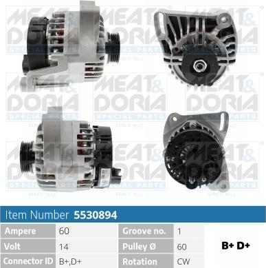 Meat & Doria 5530894 - Alternator autospares.lv