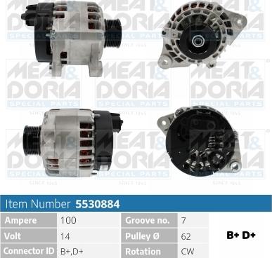 Meat & Doria 5530884 - Alternator autospares.lv