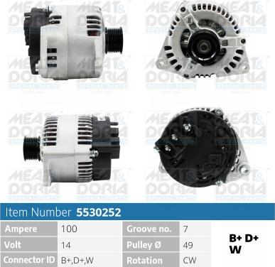 Meat & Doria 5530252 - Alternator autospares.lv