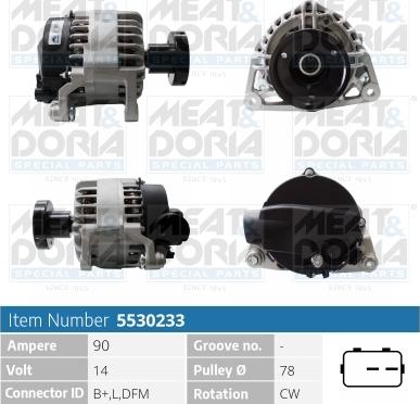 Meat & Doria 5530233 - Alternator autospares.lv