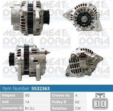 Meat & Doria 5532363 - Alternator autospares.lv