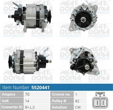 Meat & Doria 5520441 - Alternator autospares.lv