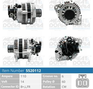 Meat & Doria 5520112 - Alternator autospares.lv