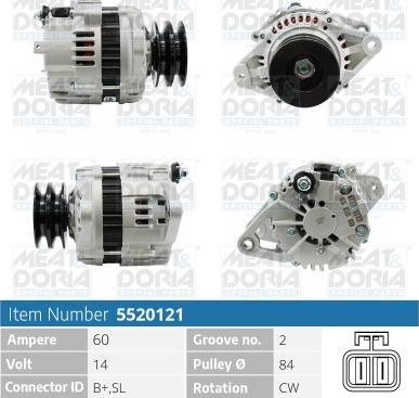 Meat & Doria 5520121 - Alternator autospares.lv