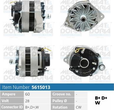 Meat & Doria 5615013 - Alternator autospares.lv