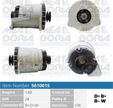 Meat & Doria 5610015 - Alternator autospares.lv