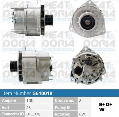 Meat & Doria 5610018 - Alternator autospares.lv