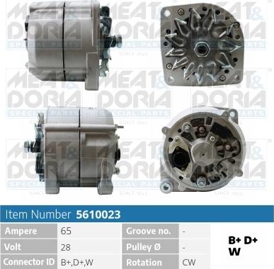 Meat & Doria 5610023 - Alternator autospares.lv