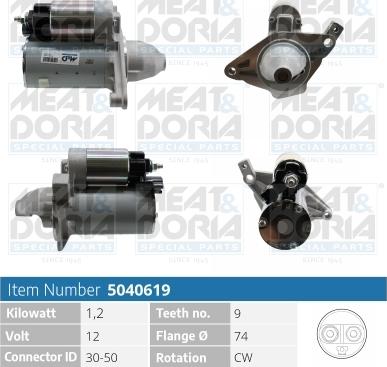 Meat & Doria 5040619 - Starter autospares.lv