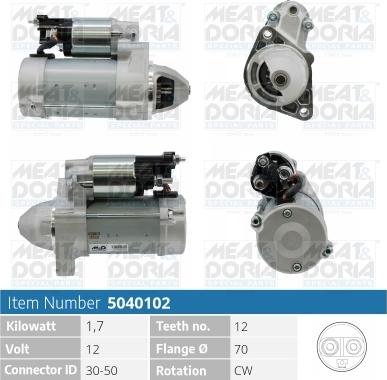 Meat & Doria 5040102 - Starter autospares.lv