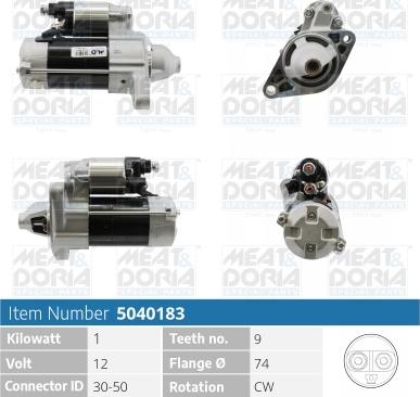 Meat & Doria 5040183 - Starter autospares.lv