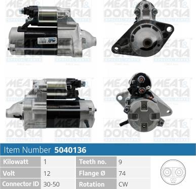 Meat & Doria 5040136 - Starter autospares.lv