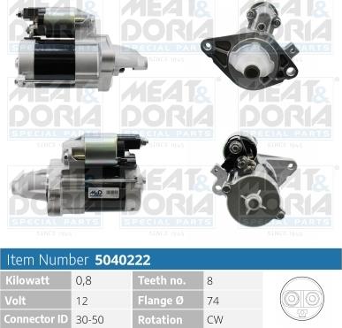 Meat & Doria 5040222 - Starter autospares.lv