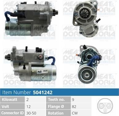 Meat & Doria 5041242 - Starter autospares.lv