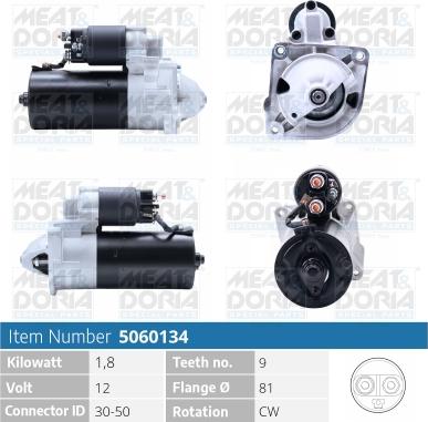 Meat & Doria 5060134 - Starter autospares.lv