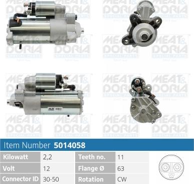 Meat & Doria 5014058 - Starter autospares.lv