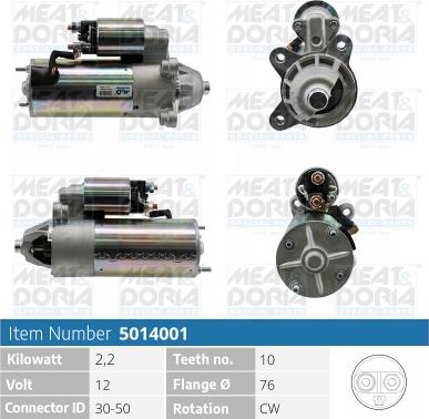 Meat & Doria 5014001 - Starter autospares.lv