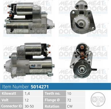 Meat & Doria 5014271 - Starter autospares.lv