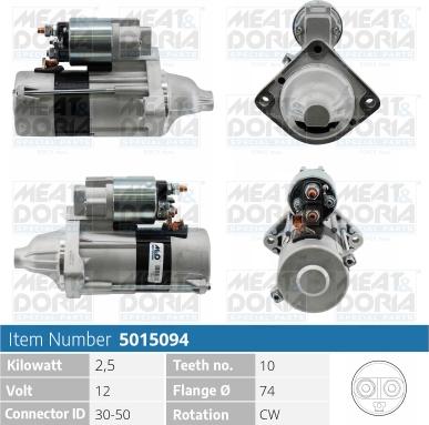 Meat & Doria 5015094 - Starter autospares.lv