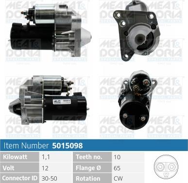 Meat & Doria 5015098 - Starter autospares.lv