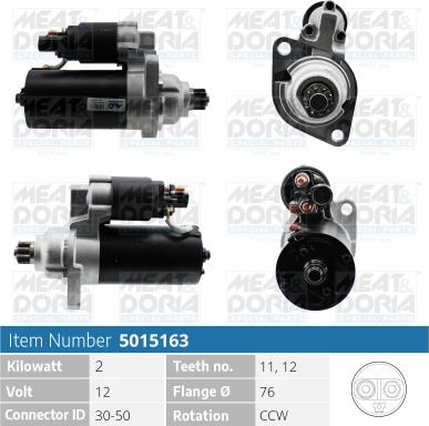 Meat & Doria 5015163 - Starter autospares.lv